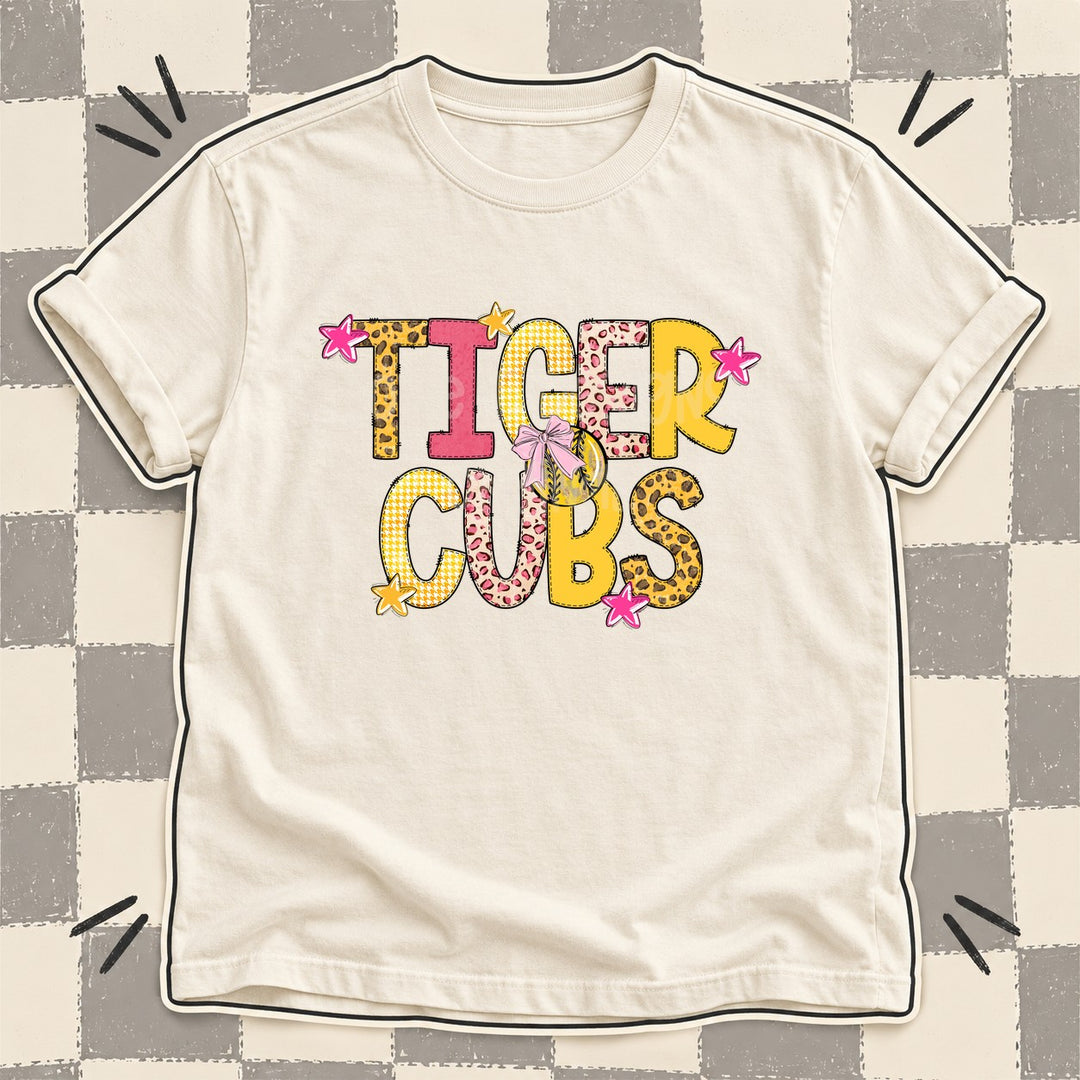 Tiger Cubs Mixed Doodle Softball Mascots – Sunshine Leopard DTF transfer mockup