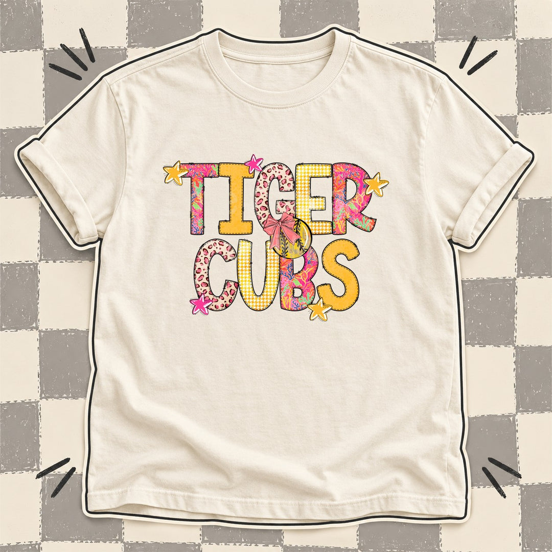 Tiger Cubs Mixed Doodle Softball Mascots – Softball Brights DTF transfer mockup