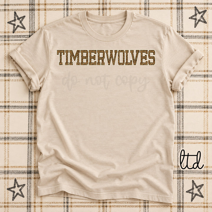 Timberwolves Dark Leopard Mascots DTF transfer