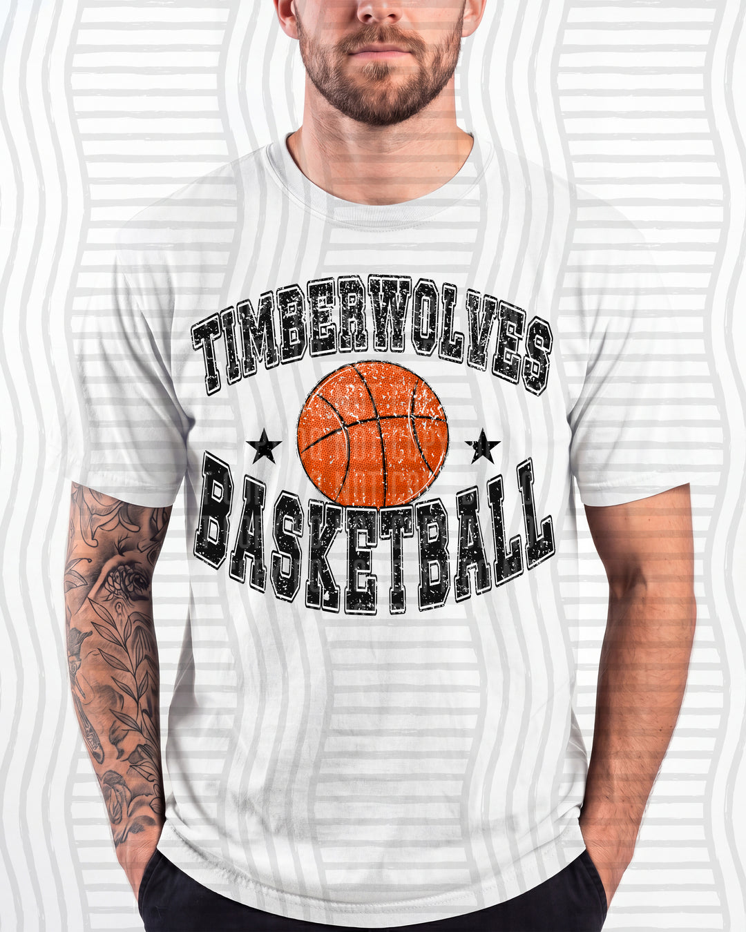 Timberwolves Basketball Varsity Mascots DTF transfer