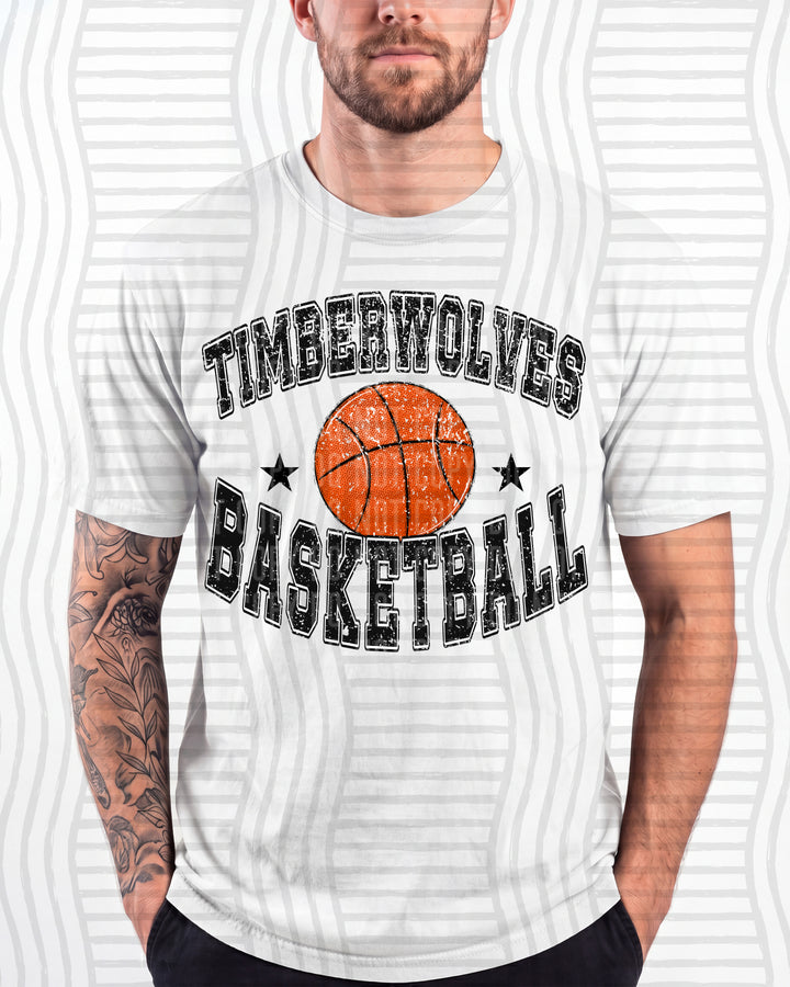 Timberwolves Basketball Varsity Mascots DTF transfer