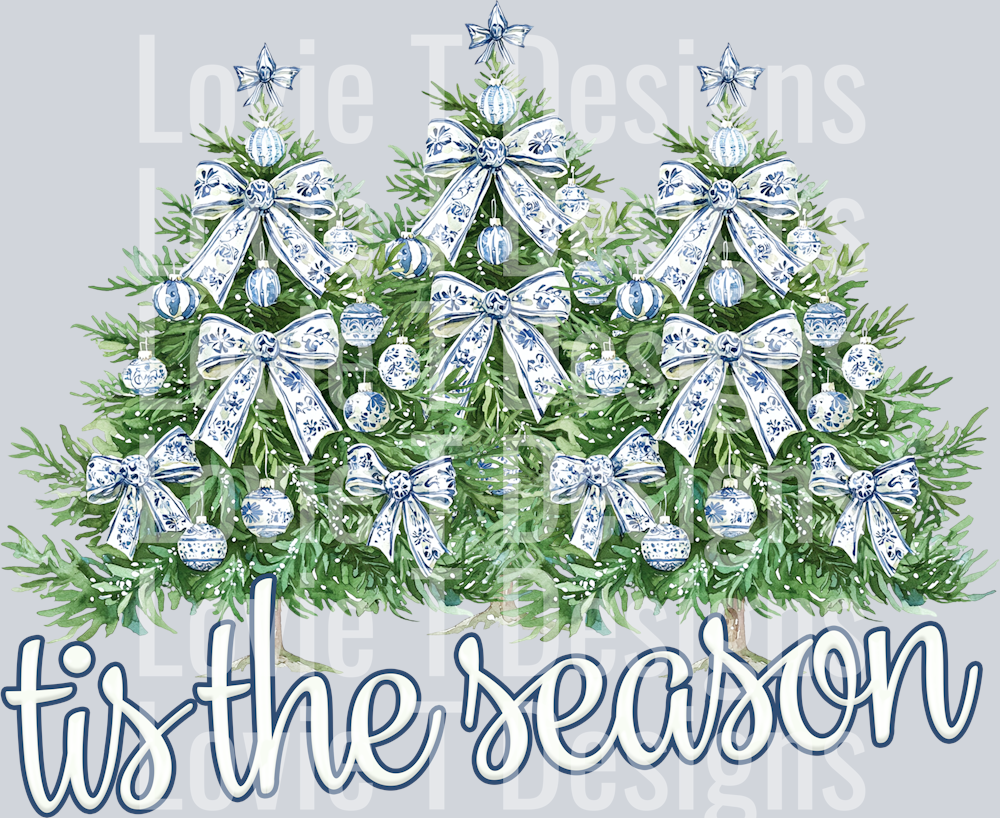 Tis the Season Blue Bows