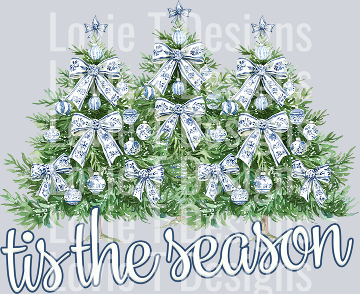 Tis the Season Blue Bows