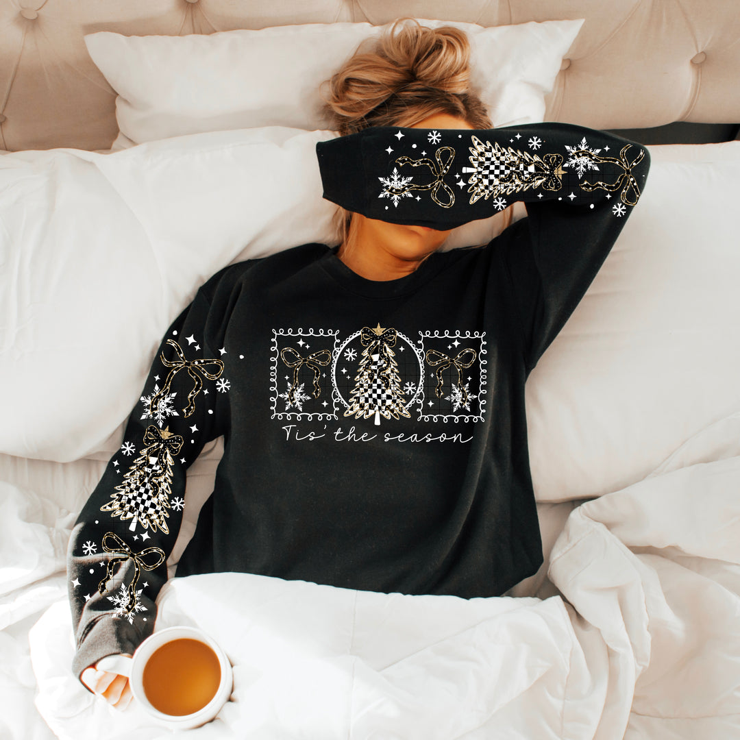 TIS THE SEASON CHECKER TREE WHITE WORDS