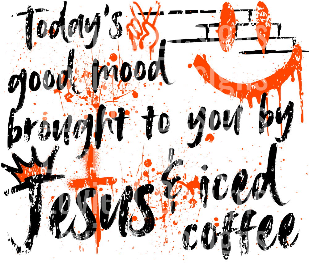 Todays Good Mood Iced Coffee Orange DTF transfer design