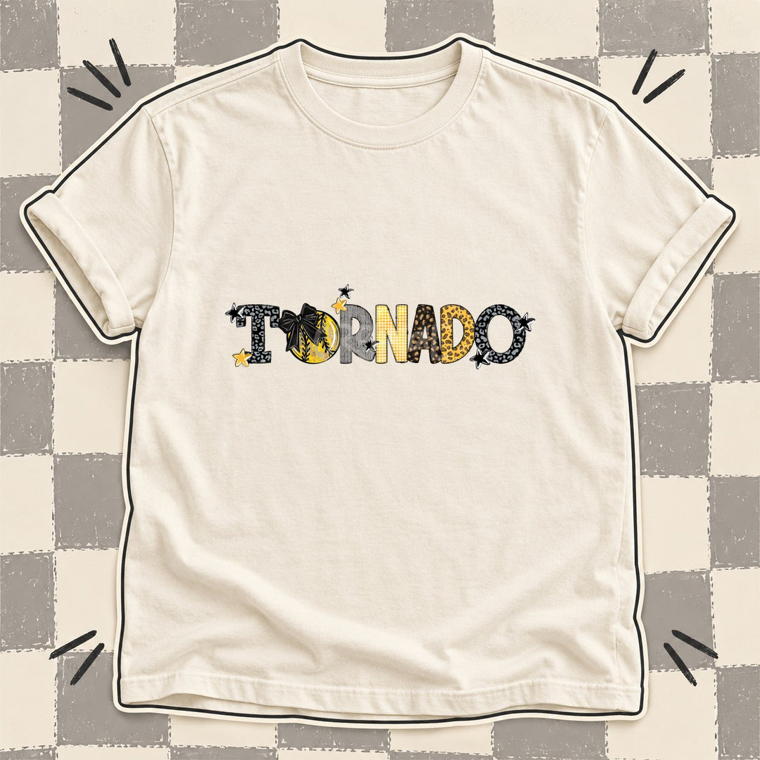 Tornado Black Yellow Gold Gray Mixed Doodle Softball Mascots – Mascot Colors DTF transfer mockup