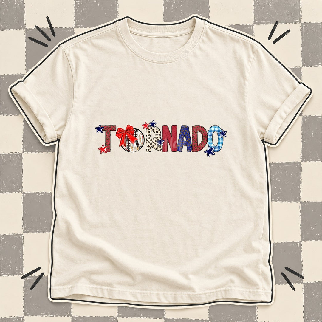 Tornado Mixed Doodle Baseball Mascots – Leopard Red Navy DTF transfer mockup