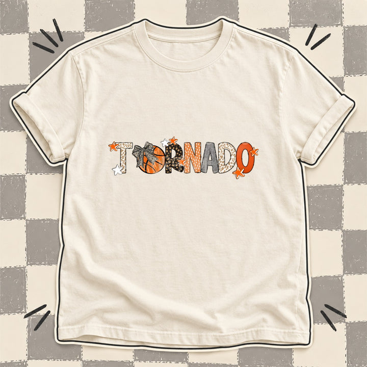 Tornado Mixed Doodle Basketball Mascots – Orange and Brown DTF transfer mockup