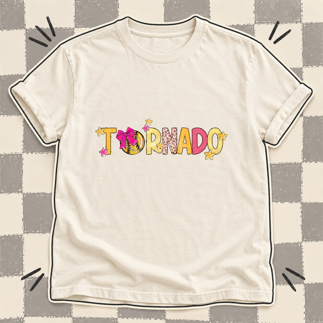 Mixed Doodle Softball Mascots – Stitched Softball Tornado design