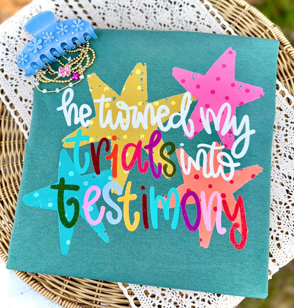 Trials Into Testimony Lighter DTF transfer design