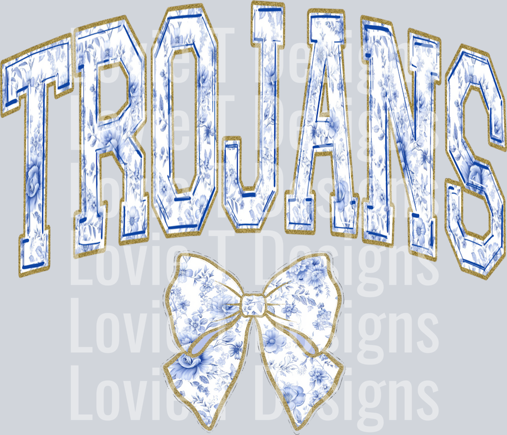 TROJANS BLUE TOILE WITH BOW