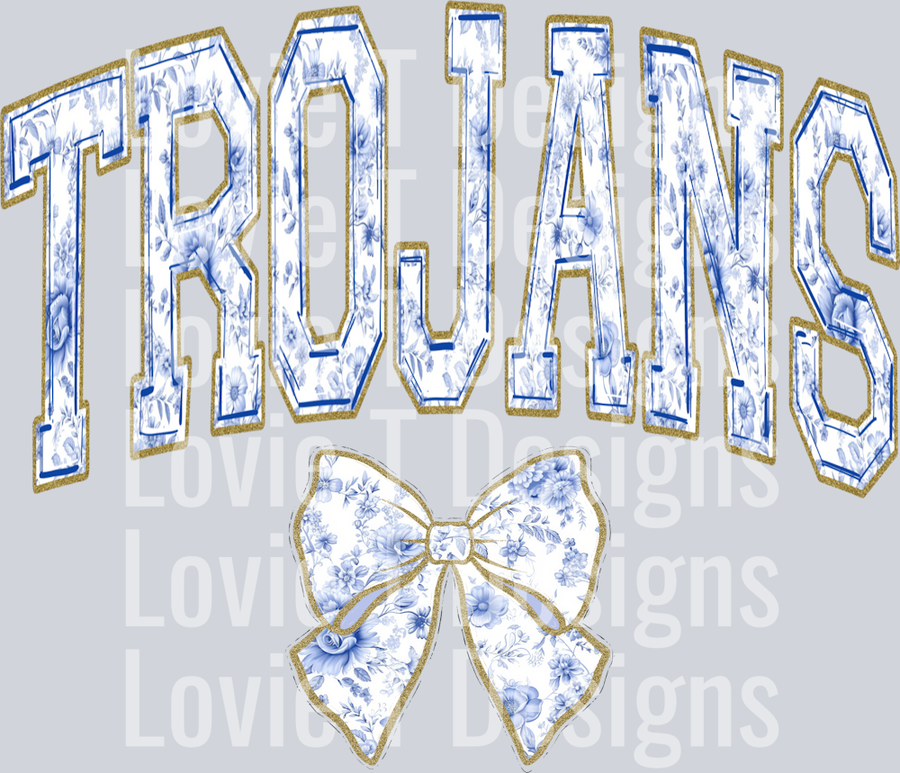TROJANS BLUE TOILE WITH BOW