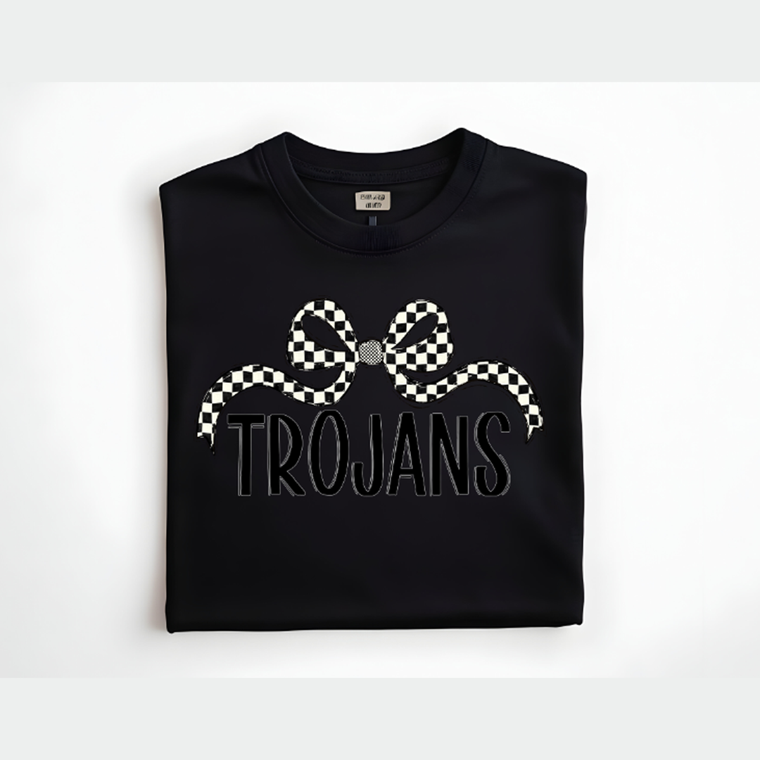 Trojans Checker Wide Bow – DTF Transfer