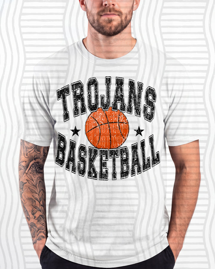 Trojans Basketball Varsity Mascots DTF transfer