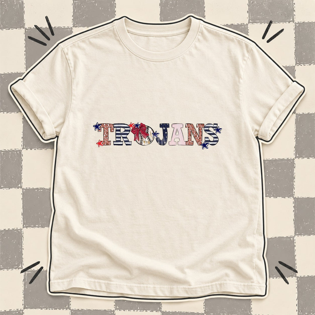 Trojans Mixed Doodle Baseball Mascots – Ballpark Classic DTF transfer mockup