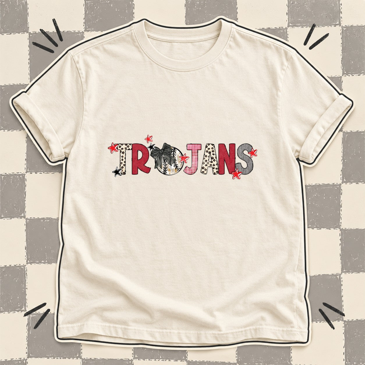Mixed Doodle Baseball Mascots – Stitched Ballpark Trojans design