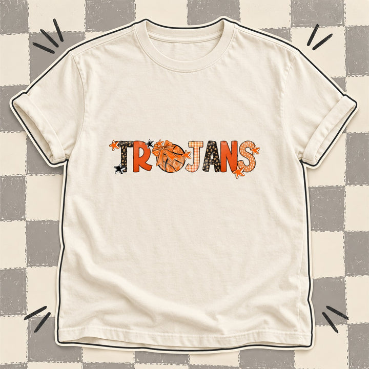 Trojans Mixed Doodle Basketball Mascots – Leopard Court DTF transfer mockup