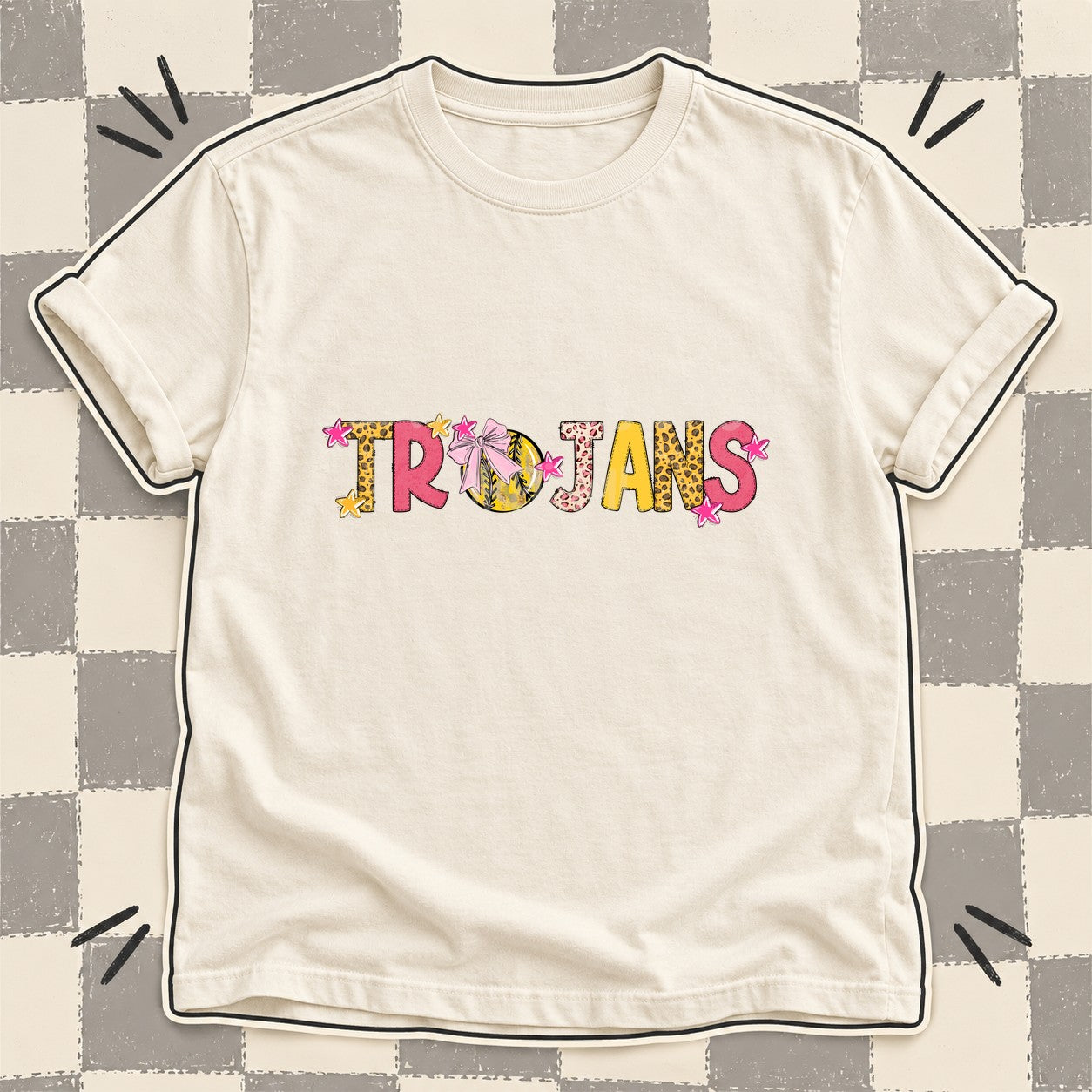 Mixed Doodle Softball Mascots – Sunshine Leopard Trojans design