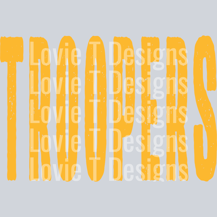 Troopers Yellow Gold Overized Grunge Mascot – DTF Transfer