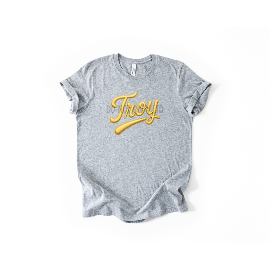 Troy Faux Puff Gold – DTF Transfer