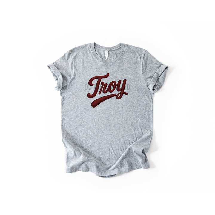 Troy Faux Puff Maroon – DTF Transfer