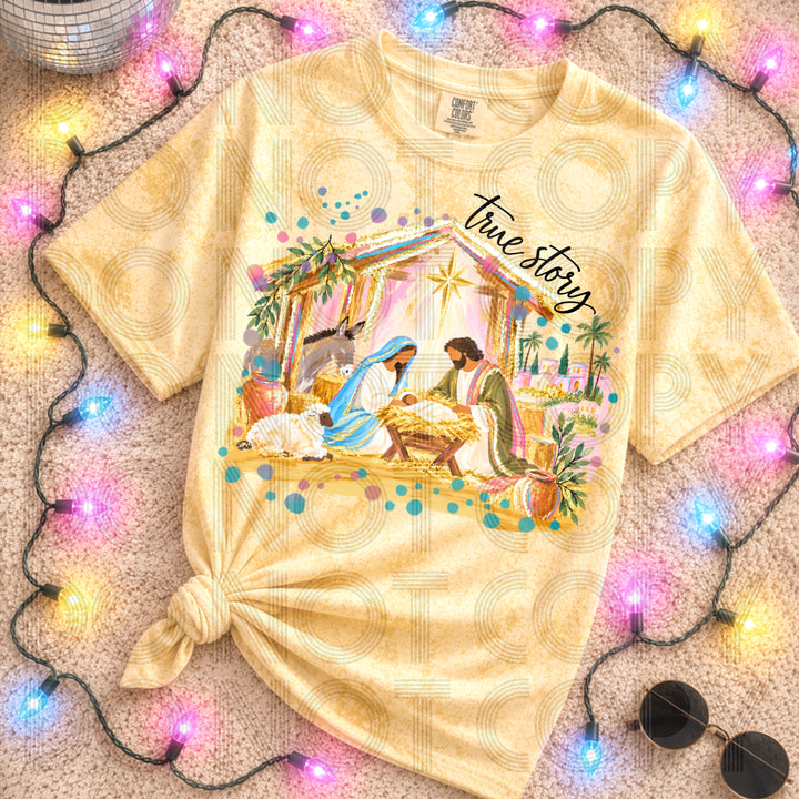 True Story Christmas DTF transfer mockup