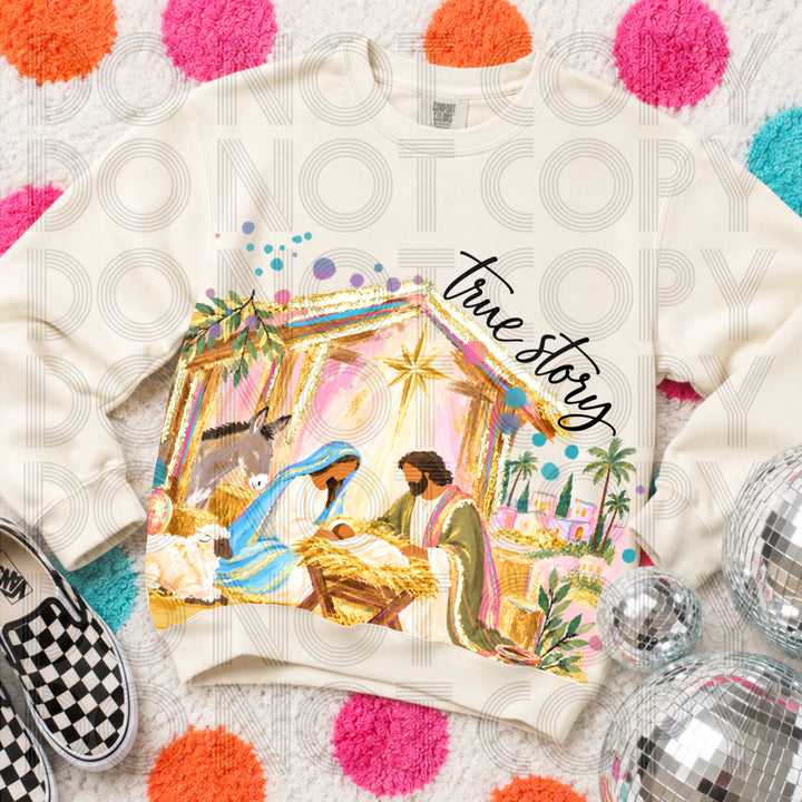 True Story Christmas DTF transfer mockup
