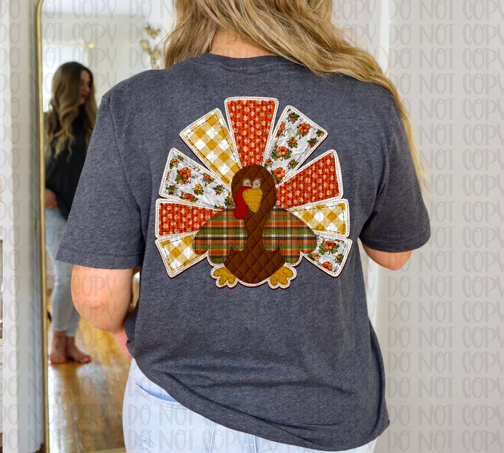 Turkey Faux Quilted DTF transfer design – image 1