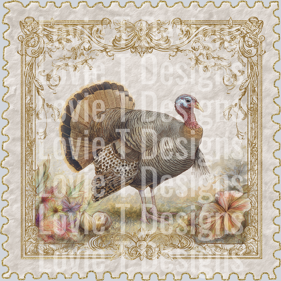 TURKEY THANKSGIVING POSTAGE STAMP