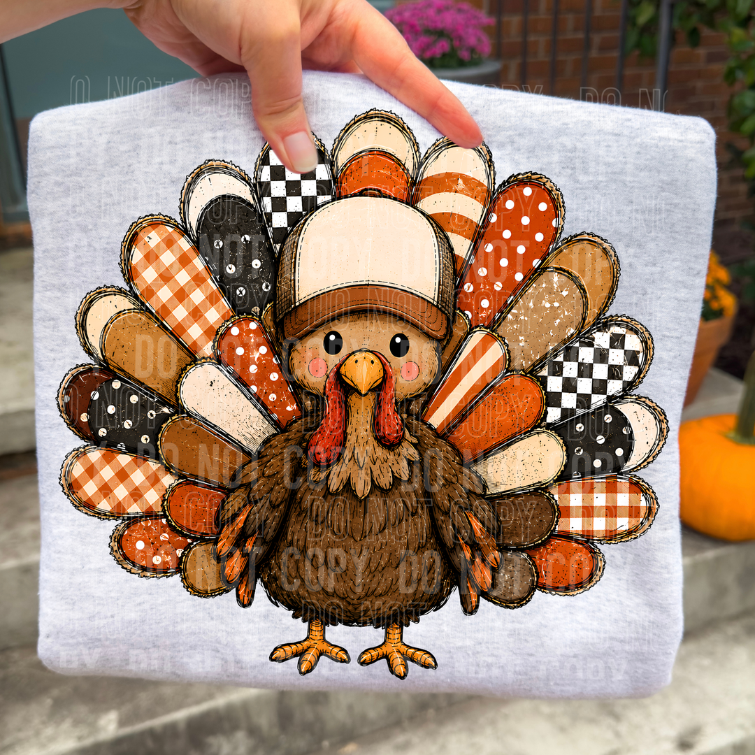 Turkey Boy Pattern Thanksgiving DTF transfer mockup