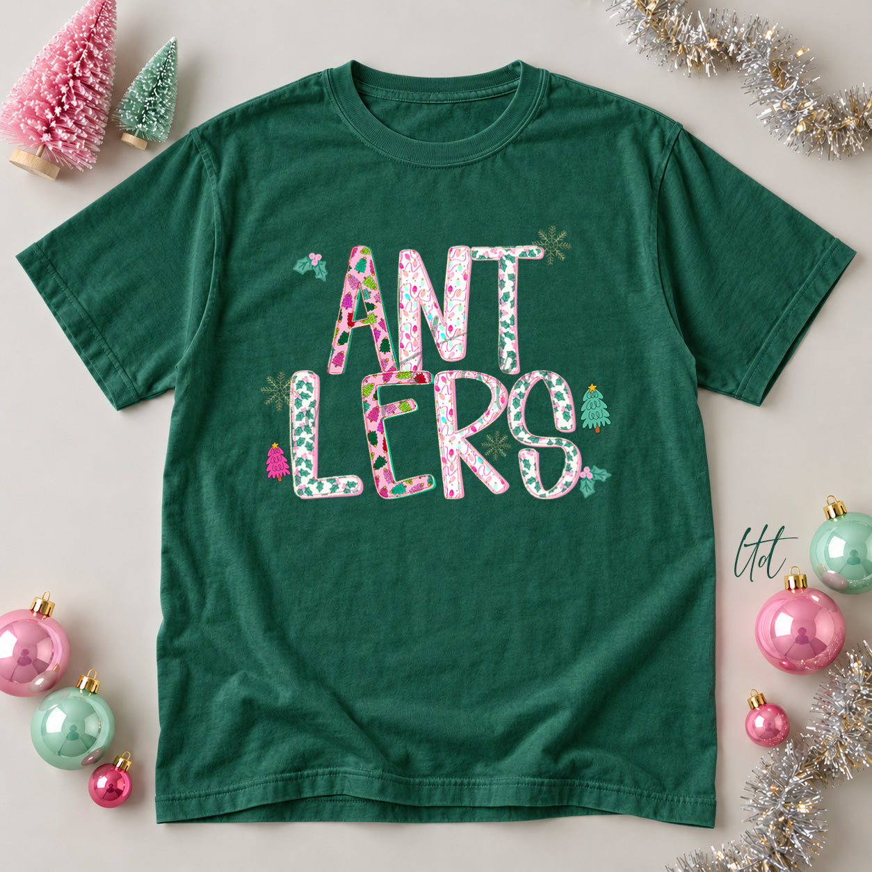 Twinkle Tinsel Mascots & Initials Antlers design