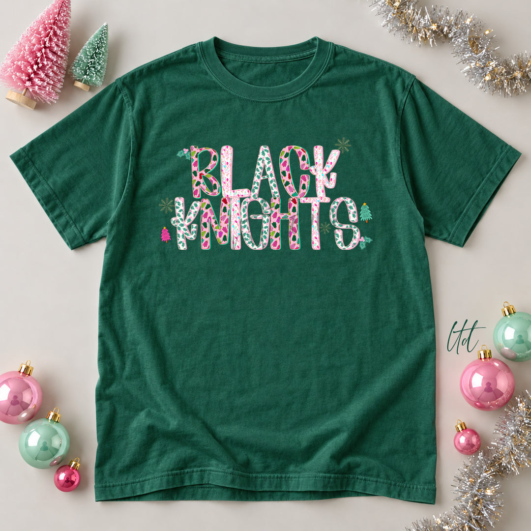 Black Knights Twinkle Tinsel DTF transfer mockup