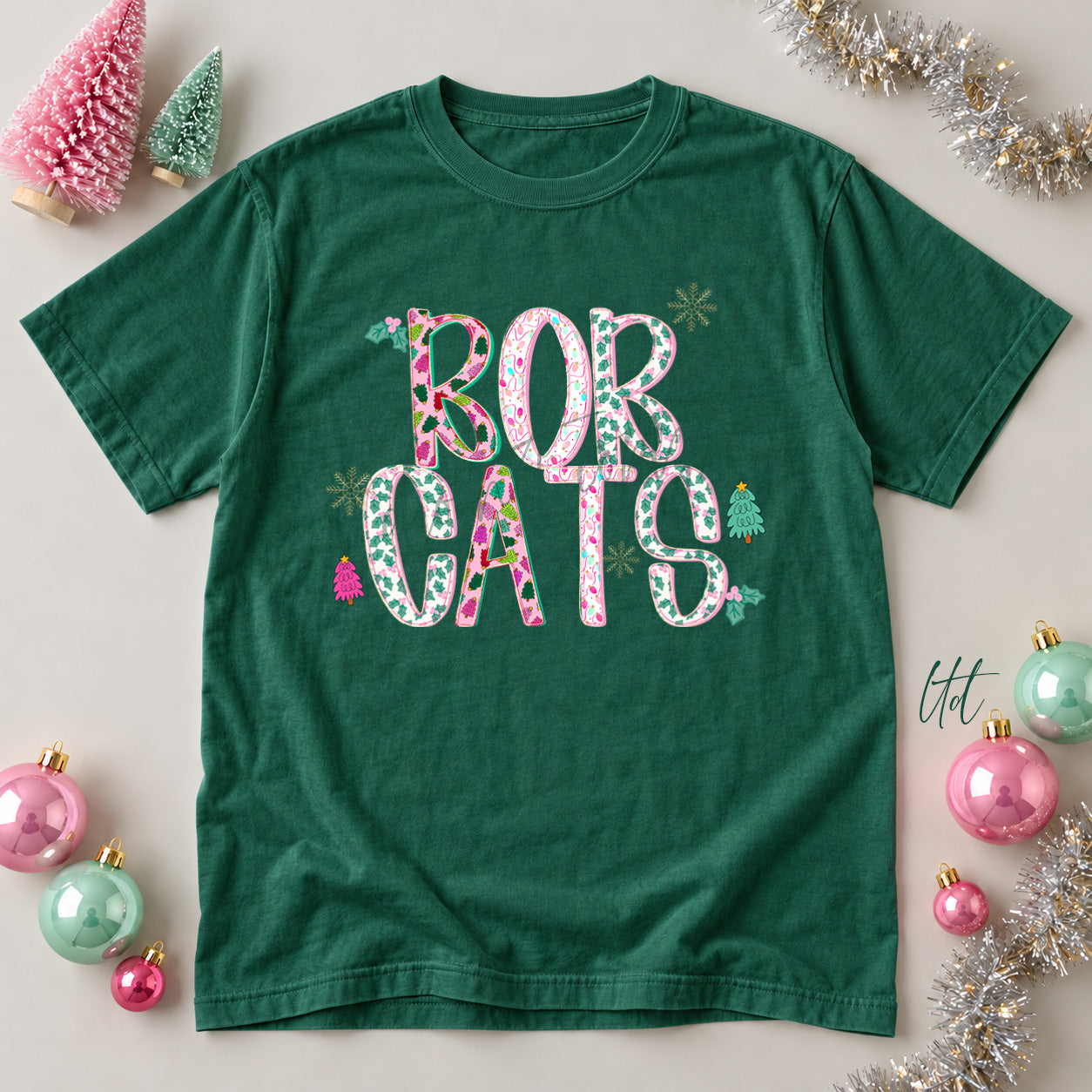 Twinkle Tinsel Mascots & Initials Bobcats design