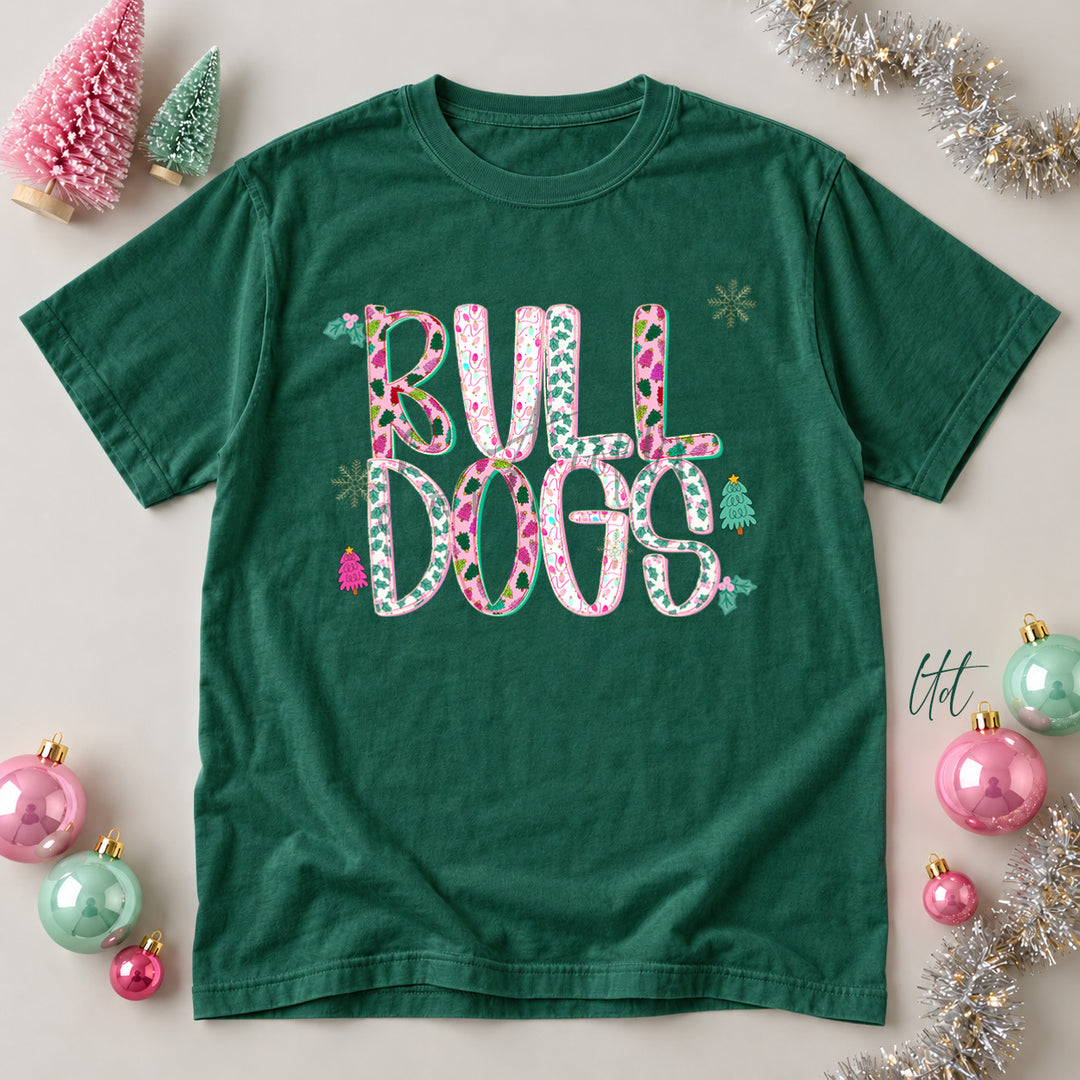 Bulldogs Twinkle Tinsel DTF transfer mockup