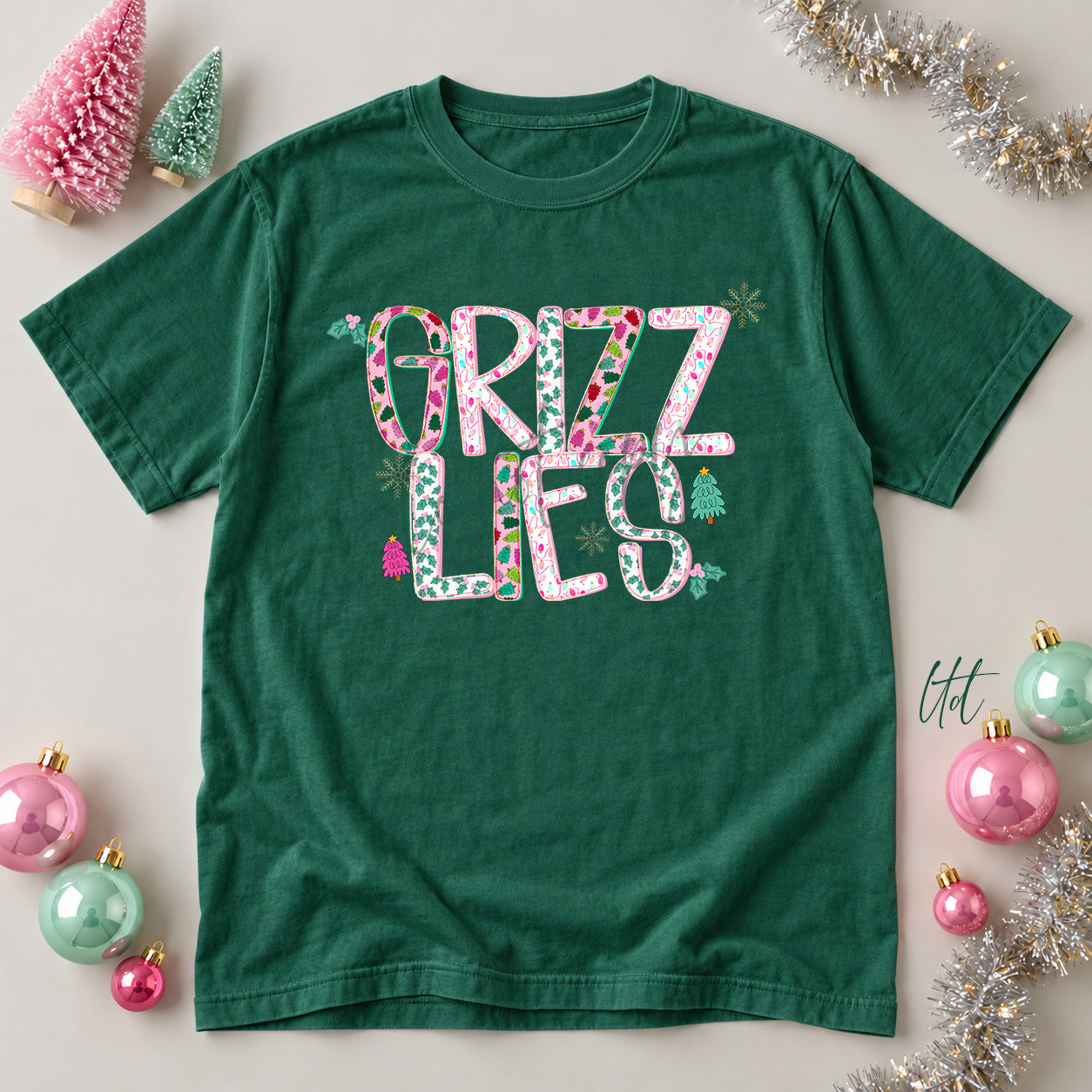 Twinkle Tinsel Mascots & Initials Grizzlies design