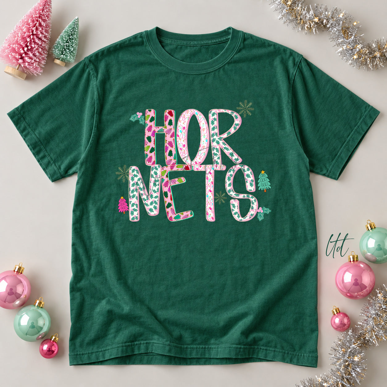 Twinkle Tinsel Mascots & Initials Hornets design