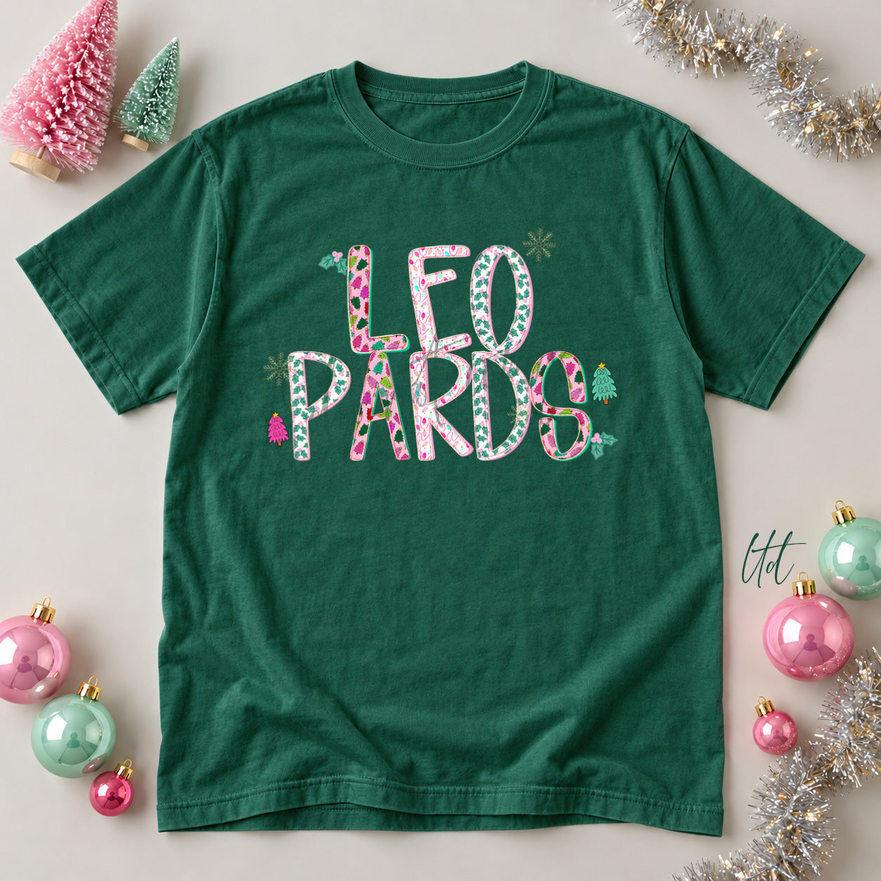 Twinkle Tinsel Mascots & Initials Leopards design