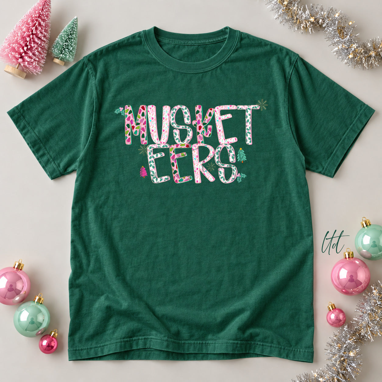 Twinkle Tinsel Mascots & Initials Musketeers design