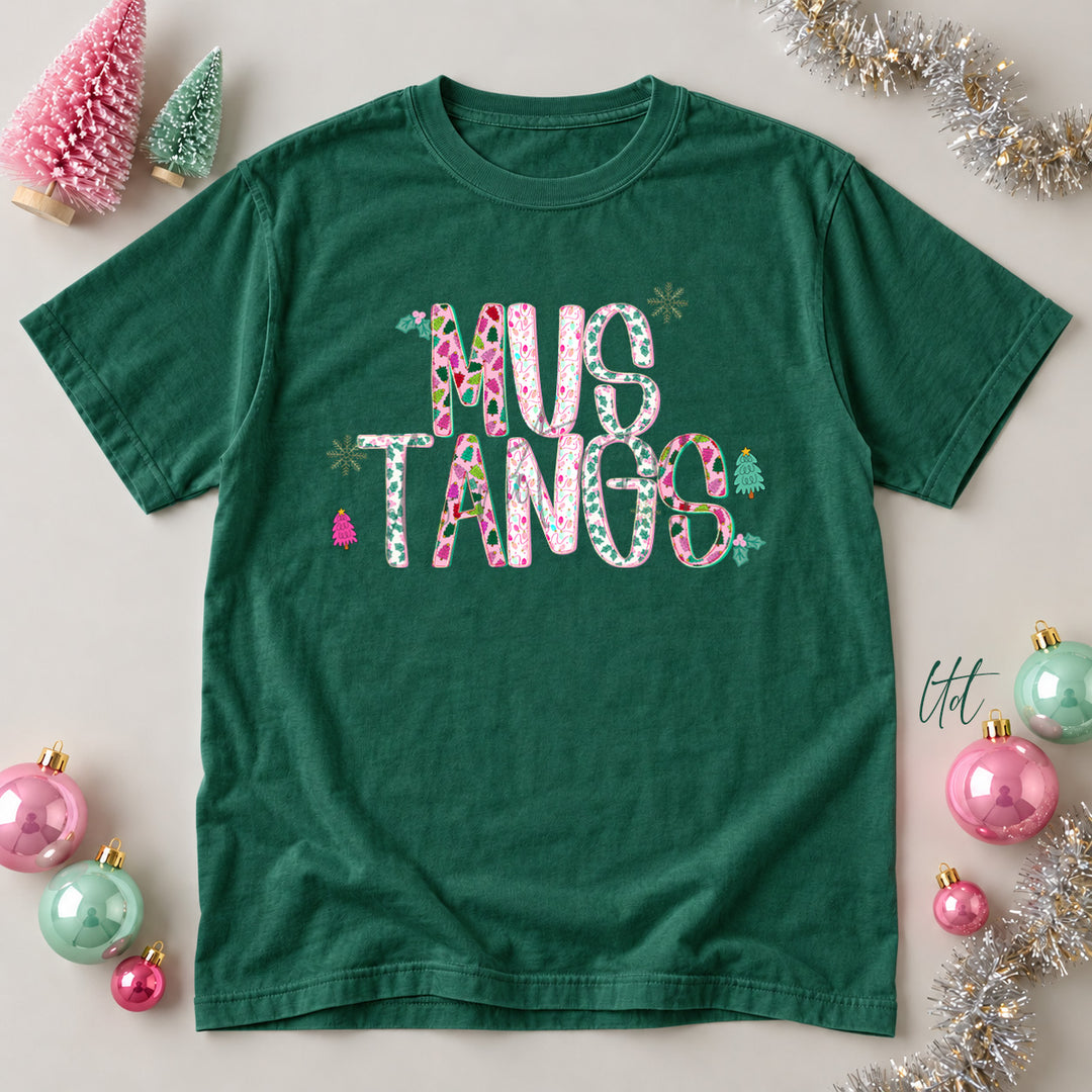 Mustangs Twinkle Tinsel DTF transfer mockup