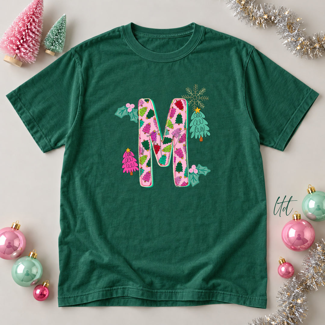 M Twinkle Tinsel DTF transfer mockup
