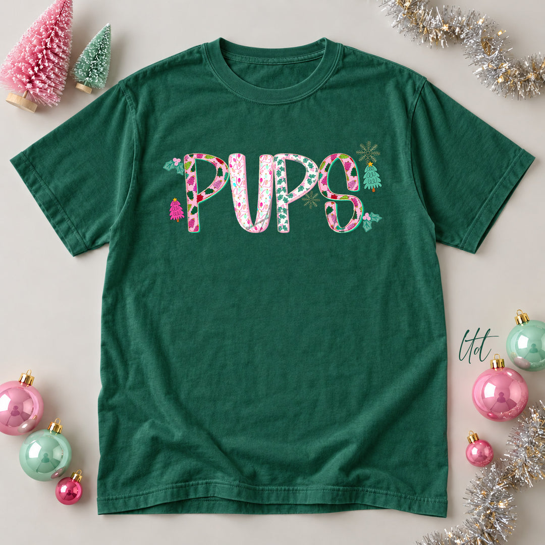 Pups Twinkle Tinsel DTF transfer mockup