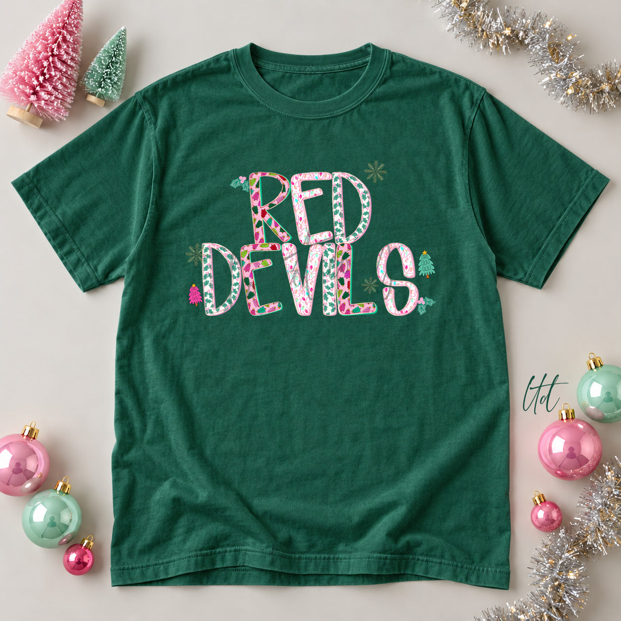 Twinkle Tinsel Mascots & Initials Red Devils design