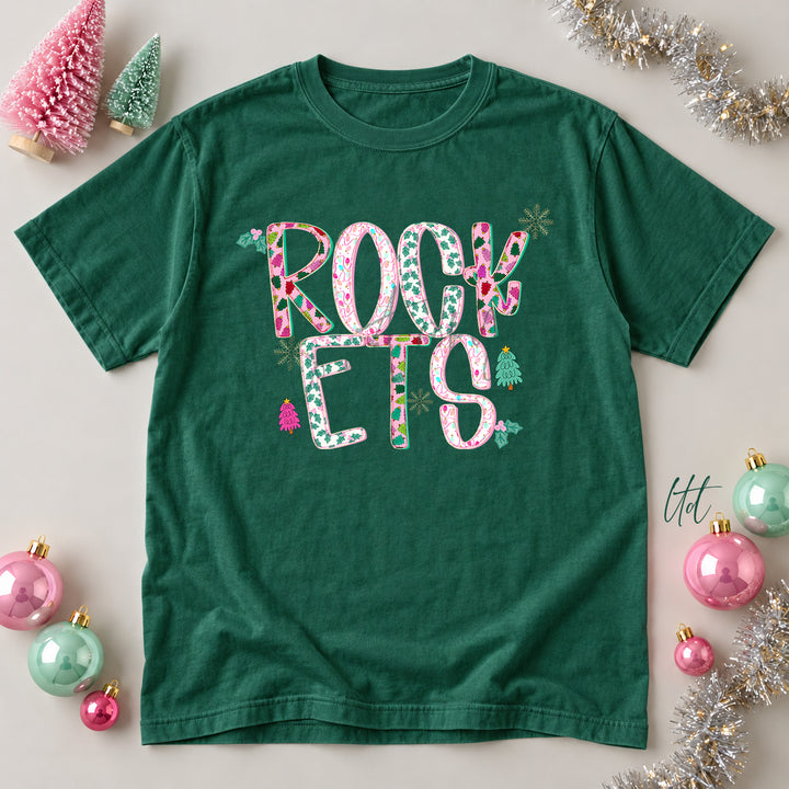 Rockets Twinkle Tinsel DTF transfer mockup
