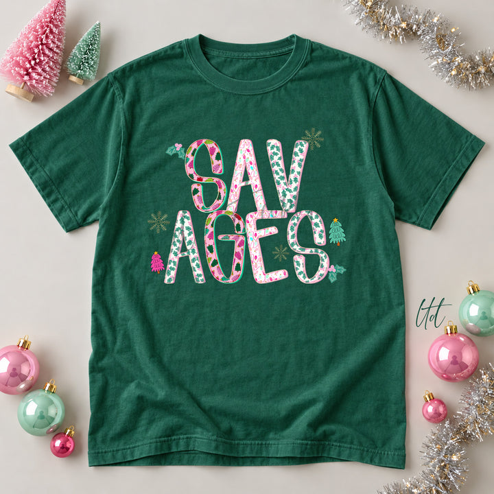 Savages Twinkle Tinsel DTF transfer mockup