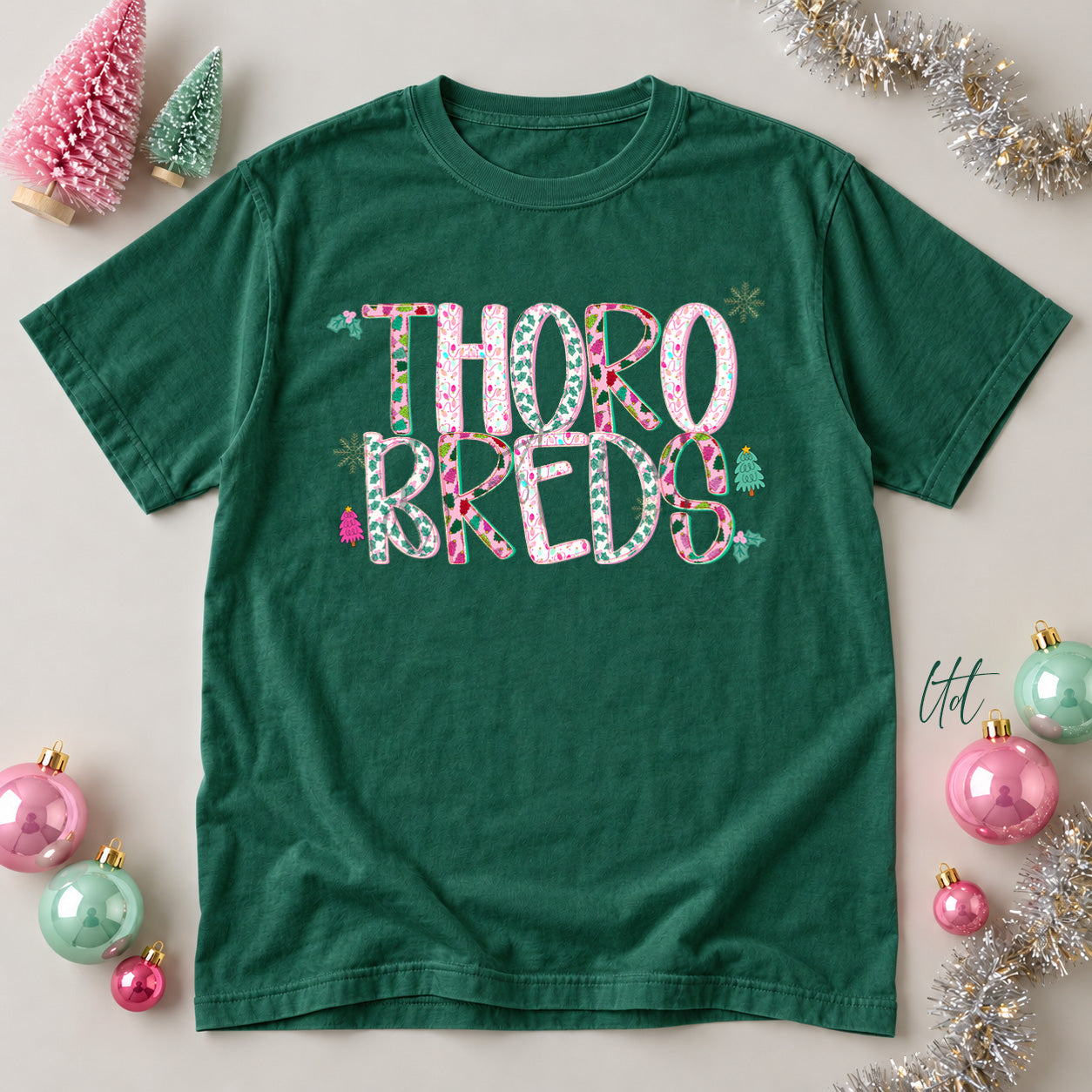 Twinkle Tinsel Mascots & Initials Thorobreds design