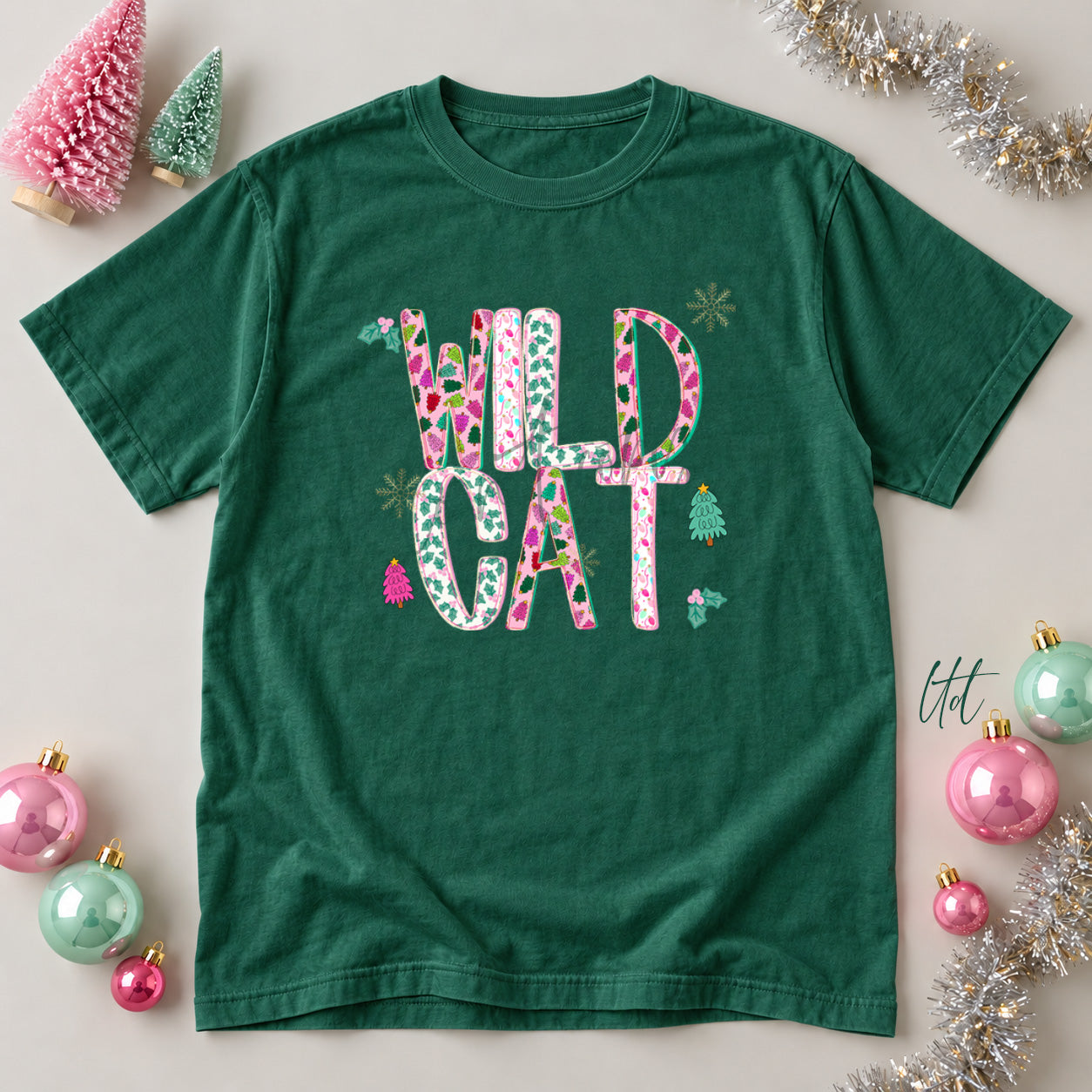 Twinkle Tinsel Mascots & Initials Wildcat design