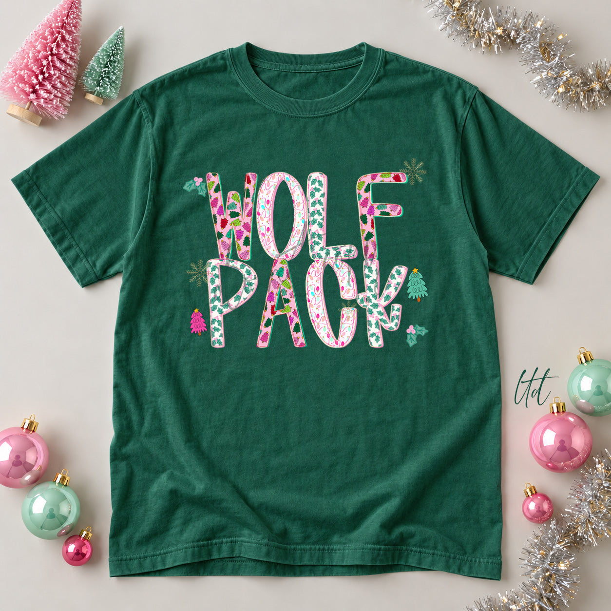 Twinkle Tinsel Mascots & Initials Wolfpack design