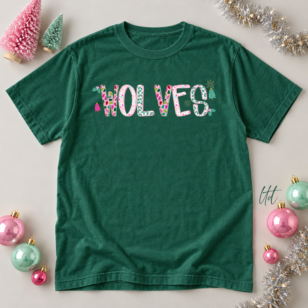 Wolves Twinkle Tinsel DTF transfer mockup