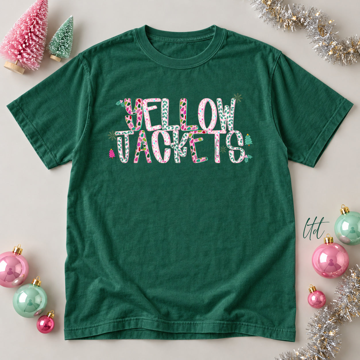 Twinkle Tinsel Mascots & Initials Yellowjackets design