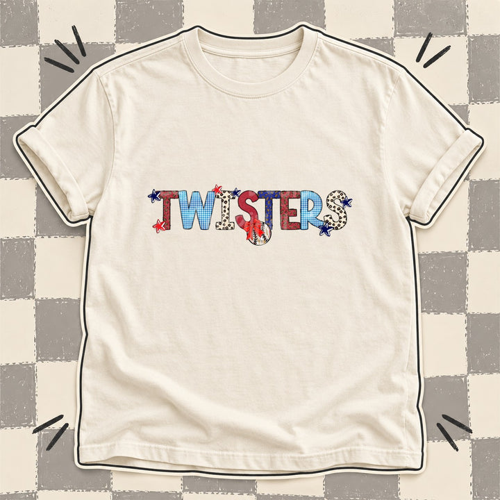 Twisters Mixed Doodle Baseball Mascots – Leopard Red Navy DTF transfer mockup